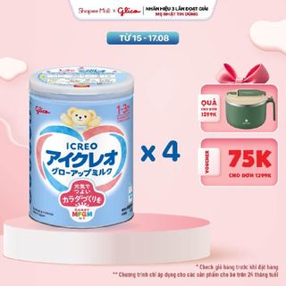 Combo 4 lon sữa bột glico icreo grow - up milk lon 820g