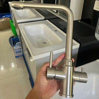 Vòi rửa bát, rửa chén 3 đường nước inox 304