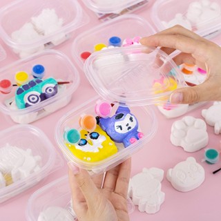  Set tô tượng thạch cao mini kèm màu và cọ   có hộp đựng  dành cho các bé tập tô tô tượng sáng tạo 89054 SLGD 