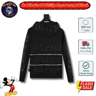 Áo Khoác Nam Nỉ Philip QP 1987 Chữ Đen Khoá 2 Lưng 💙 Chất Nỉ Dày Dặn, Khoá Zip, Mùa Đông