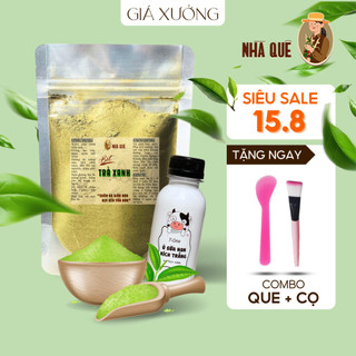 Bột Trà Xanh + Ủ Sữa Non dưỡng trắng mịn sáng da nguyên chất nhà quê
