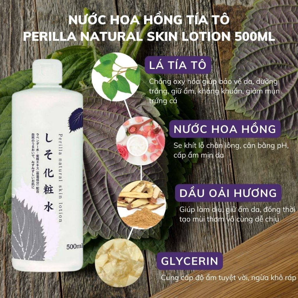 Nước Hoa Hồng Dokudami Chiết Xuất Từ Lá Diếp Cá 500ml Kháng Khuẩn Kháng Mụn Cấp Ẩm