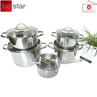 Bộ 5 nồi cao cấp kitchi fivestar nắp kính