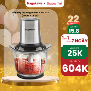 Máy xay thịt Nagakawa NAG0812 (400W - 1.5L) - Lưỡi dao siêu bén inox 304 - Bảo hành 12 tháng - Hàng Chính Hãng