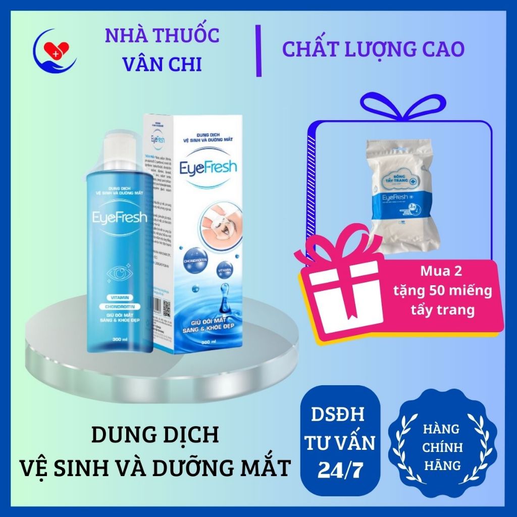 Nước Rửa Mắt EYEFRESH Vệ Sinh và Dưỡng Mắt Giúp Làm Sạch Bụi Bẩn,Giảm Khô Mắt, Mỏi Mắt Chai 300ml