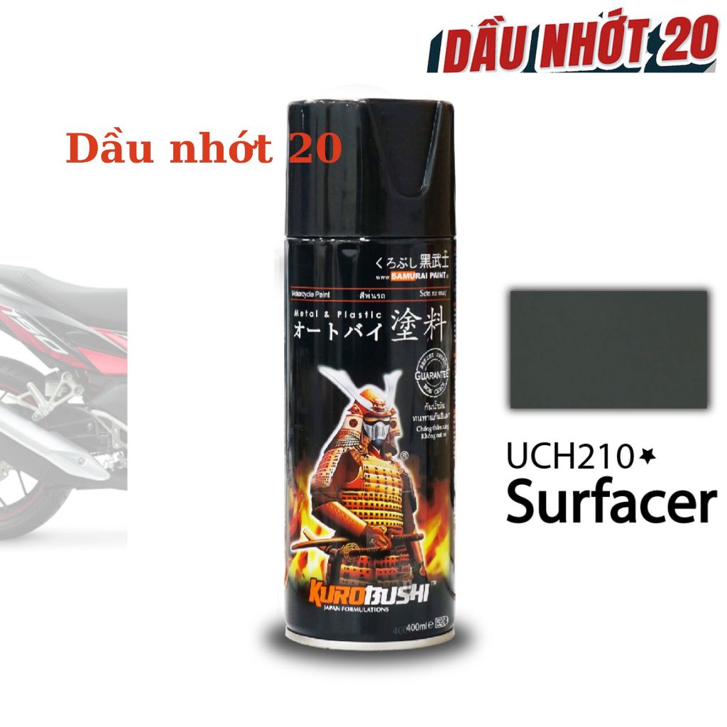 Sơn xịt dành cho xe máy Samurai Lót Xám - UCH210 (400ml)