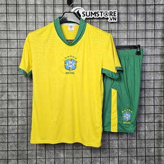 Quần Áo Đá Bóng Đội Tuyển Brazil Vàng - Đồ Đá Banh Thể Thao Nam Nữ Mới Đẹp