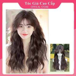 Tóc giả nguyên đầu xoăn xù dài đẹp❤️Tặng lưới trùm❤️ cả đầu xù dài 8174