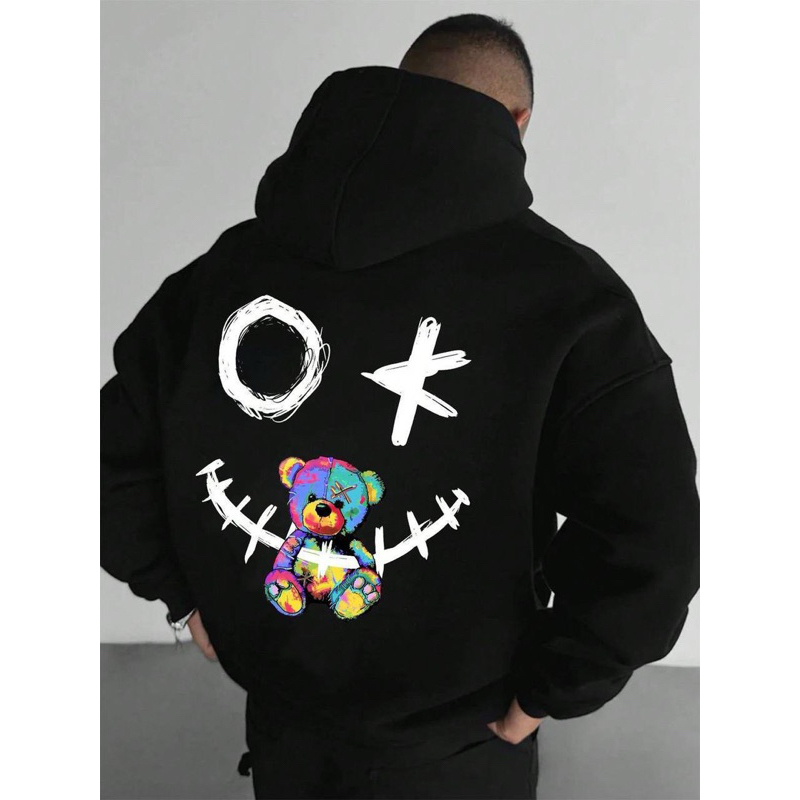 Áo Hoodie Oversize Gấu Ok Nỉ Dày Form Rộng Unisex Có Bigsize S-4XL