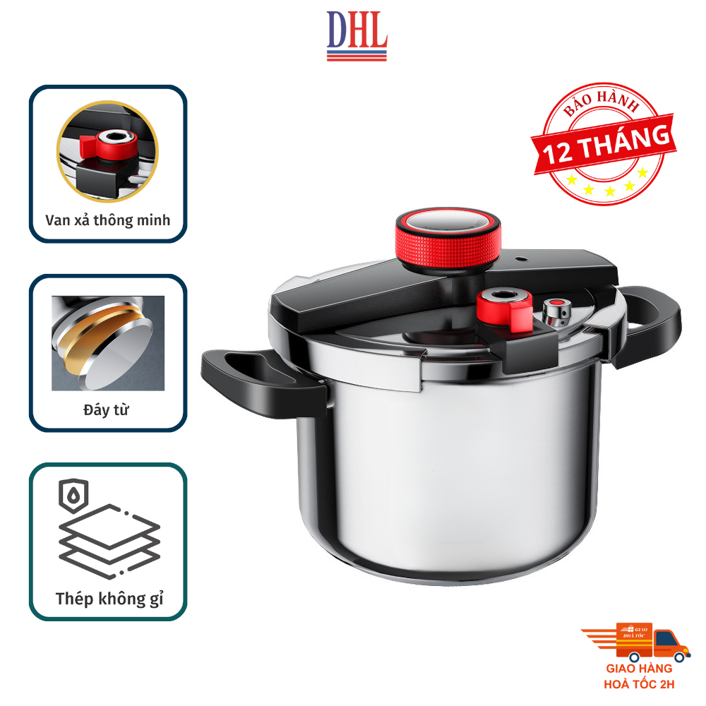 Nồi áp suất inox đáy từ cao cấp Mitomo 304AEU, nấu trên mọi loại bếp - Hàng chính hãng bảo hành 12 tháng