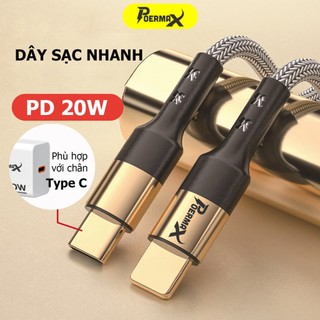 Dây sạc nhanh 20w C-LN có chip thông minh bảo về máy và bọc dù siêu bền dùng được cho các dòng máy hiện nay- Poermax