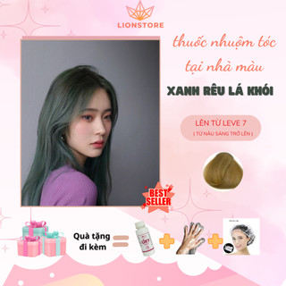 Thuốc nhuộm tóc màu XANH RÊU LÁ KHÓI cần tẩy nhuộm tóc nam nữ tại nhà tặng kèm oxy găng tay