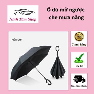 Ô dù mở ngược che mưa nắng nhiều màu tay cầm chữ C chính hãng