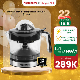Máy Vắt Cam NAGAKAWA NAG0814 Công Suất 25W 750ml Nhỏ Gọn Tiện Lợi Vắt Kiệt Nước Cam Bảo Hành 12 Tháng