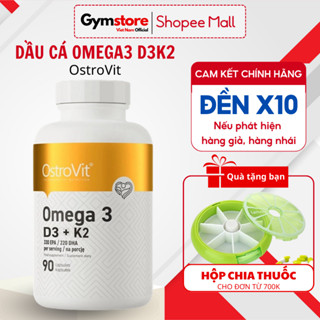 Omega 3 D3 K2 Dầu cá Ostrovit hỗ trợ xương chắc khỏe, cải thiện sức mạnh cơ bắp 90 viên của Ba Lan