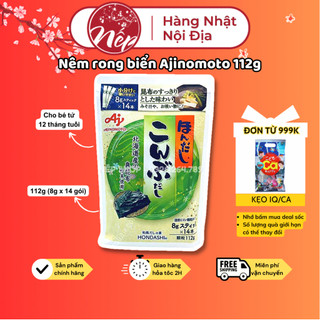 Hạt nêm rong biển ajinomoto 112g (8g x 14 gói) Nhật Bản cho bé từ 12 tháng tuổi - Nếp Shop