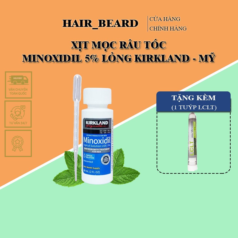 Minoxidil 5% Hỗ Trợ mọc râu tóc