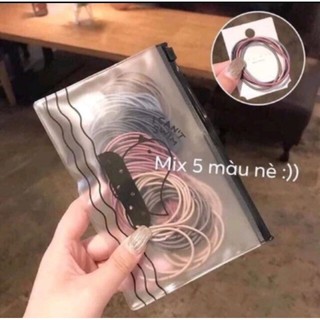 Set 100 dây buộc tóc nữ kèm túi zip ( người lớn hàng đẹp)