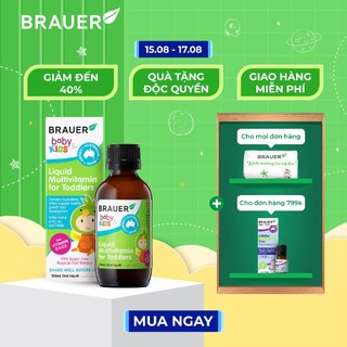 Siro BRAUER Kids Liquid Multivitamin for Toddlers- Vitamin Tổng Hợp cho trẻ từ 1-3 tuổi (100ml)
