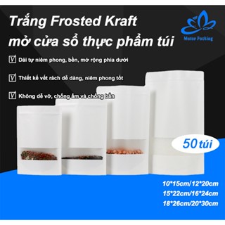 Túi Zip Giấy Kraft Trắng, Túi Zip Giấy Đựng Thực Phẩm Full Size Siêu Rẻ-Mstar Packing