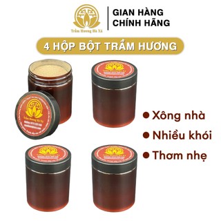 Bộ 4 hộp bột trầm hương xông nhà tẩy uế HÀ XÁ đồ thờ cúng phong thủy may mắn tài lộc cho gia chủ