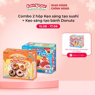 Combo 2 hộp kẹo Popin Cookin đồ chơi sáng tạo ăn được gồm : Bánh Donut + 1 hộp kẹo tự chọn chính hãng