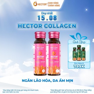 Bộ 2 hộp nước uống đông trùng hạ thảo hector collagen chống lão hóa da cấp ẩm 20x50ml