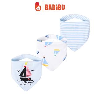 Set 3 yếm tam giác cotton Mom Care, cotton 2 lớp có cúc bấm