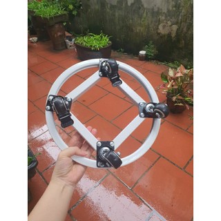 Giá đỡ chậu cây đường kính 30cm lắp bánh xe viền đen trắng