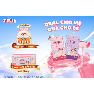   COMBO 3B TẶNG 6 GIẤY ĂN  TÃ BỈM MOMO DIAMOND SIZE NB66 S64 M62 QUẦN M60 L54 XL52 XXL48 XXXL46 4XL44 