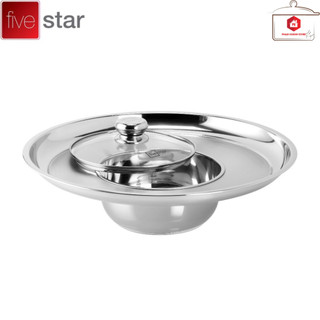 Nồi Lẩu Mâm Vành Inox 430 3 Đáy Nắp Kính Fivestar Sử Dụng Được Cho Bếp Điện Từ