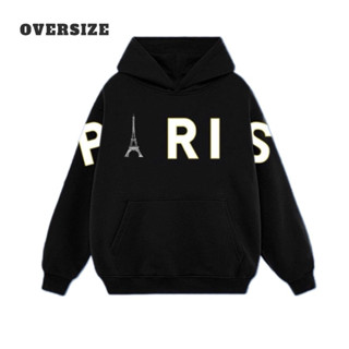  ÁO HOODIE UNISEX NAM NỮ FORM RỘNG PARIS CÓ BIGSIZE 35kg đến hơn 100kg vải nỉ dày mịn 
