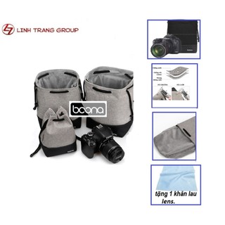 Túi đựng máy ảnh thời trang 3 lớp Baona BN-H006 BN-H007 BN-H008, tặng khăn lau lens - Oz120