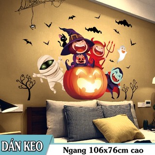 Decal trang trí tường - Bé Hóa Trang vui chơi đêm Halloween