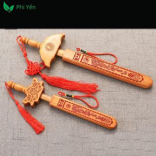 Kiếm gỗ đào thất tinh bát quái ,kiếm gỗ đào phong thủy vẽ mực chu sa, lưỡi khắc thất tinh nhiều kích thước