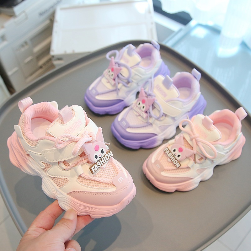 Giày Thể Thao Kuromi Cho Bé Gái Từ 2-13 Tuổi Siêu Nhẹ Đàn Hồi Kháng Khuẩn Phối Màu Cực Xinh ( TX667))