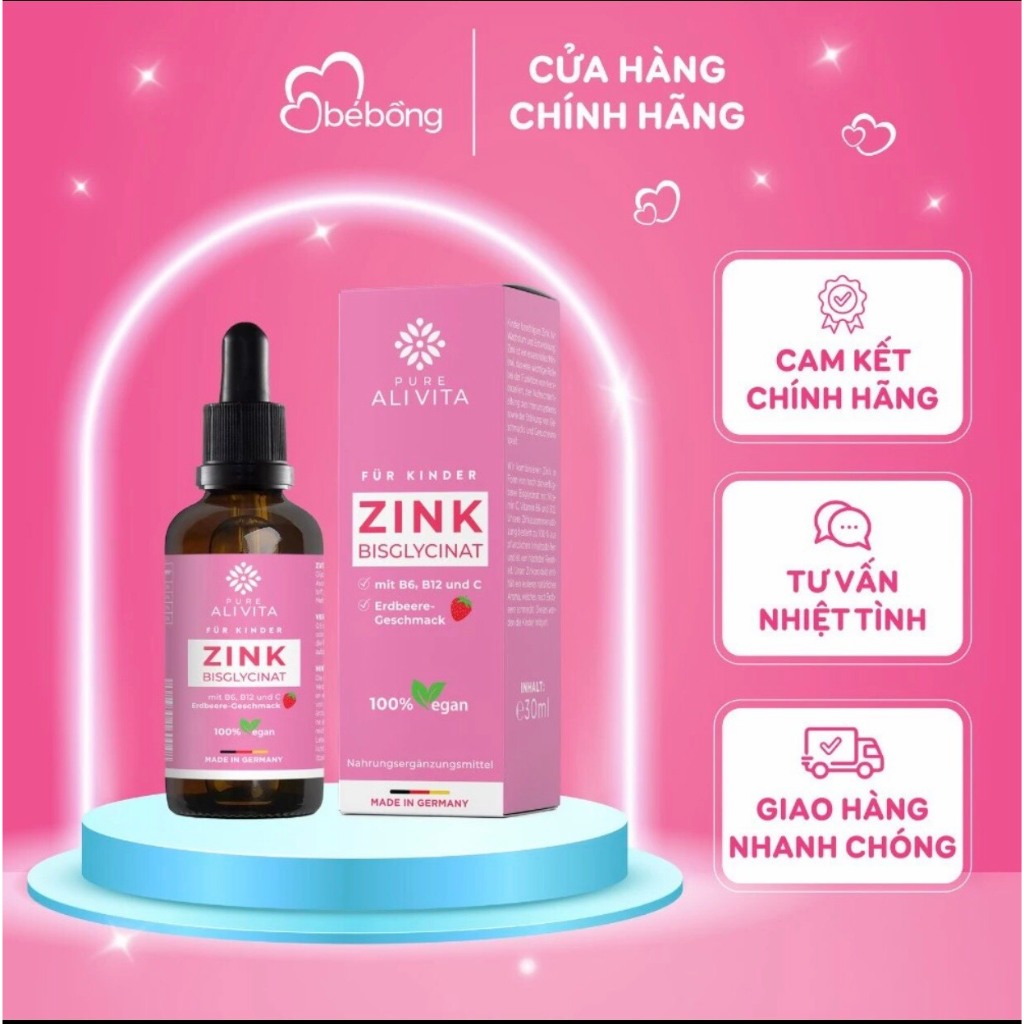 ALIVITA kẽm hữu cơ nội địa Đức ZinC lọ 30ml