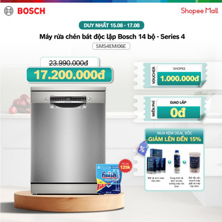 Máy rửa chén bát độc lập bosch 14 bộ sms4emi06e - series 4 - hàng chính hãng
