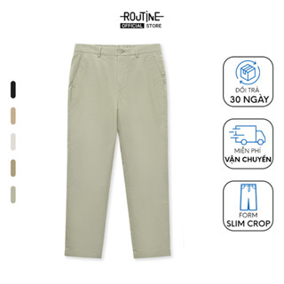 Quần Kaki Nam Cotton Trơn Form Slim Crop - Routine 10S23PCA101C