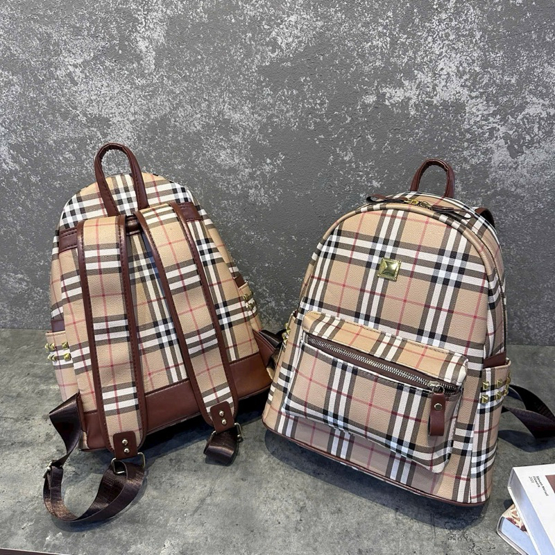 Balo đi học Sọc Kẻ size 40 đựng vừa sách vở A4 da pu dày dặn hàng đẹp