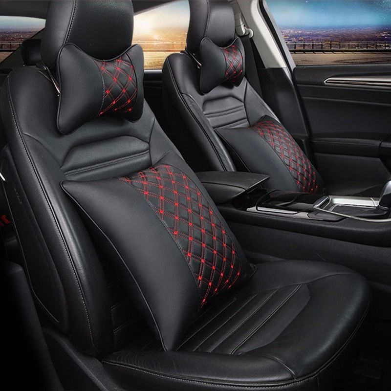 Gối Tựa Đầu Và Tựa Lưng Ô Tô Chất Liệu Da Cao Cấp