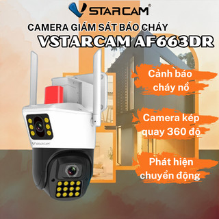 Camera báo động cháy nổ vstarcam af663dr full hd 2 mắt giám sát báo khói, dùng wifi, sim 4g - bh 12t
