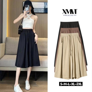 Quần váy lửng bigsize có túi đựng đồ tiện dụng phom rộng mặc thoải mái, quần giả váy ống rộng qua gối - (QL83)