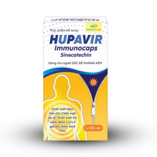 {Che tên} Viên uống Hupavir Immunocaps tăng đề kháng hộp 60 viên - Hỗ trợ tăng đào thải hpv, sùi mào gà cho nam và nữ