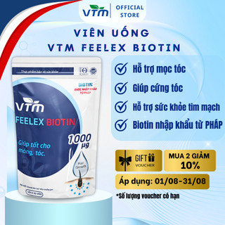 Viên uống VTM Feelex Biotin ngăn rụng tóc, hỗ trợ mọc tóc Biotin gói 30 viên (30 Ngày)