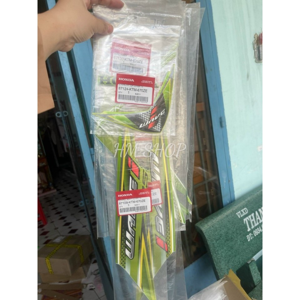 Tem wavei125 bộ [ màu cam - xanh lá ]  limit 2006 future neo- hàng thái lan