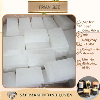 Sáp parafin tinh luyện 1kg, trắng, cứng, không mùi