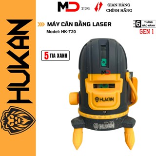 Máy cân bằng Lazer HUKAN 5  tia xanh siêu sáng HK-T20 | Máy bắn cos điện áp pin 2 cells, phạm vi 70m, lắp đặt, sửa chữa