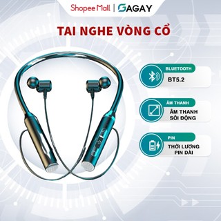 Tai nghe ngoắc cổ tai nghe bluetooth thể thao chống nước tai nghe đeo cổ chống ồn GAGAY