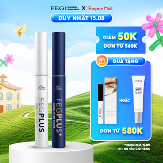 Combo Dưỡng Mi FEG Plus Stem Cells - Phiên Bản Tế Bào Gốc, Dài Mi Nhanh, Không Gây Thâm Mắt (5ml/Lọ)